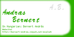 andras bernert business card